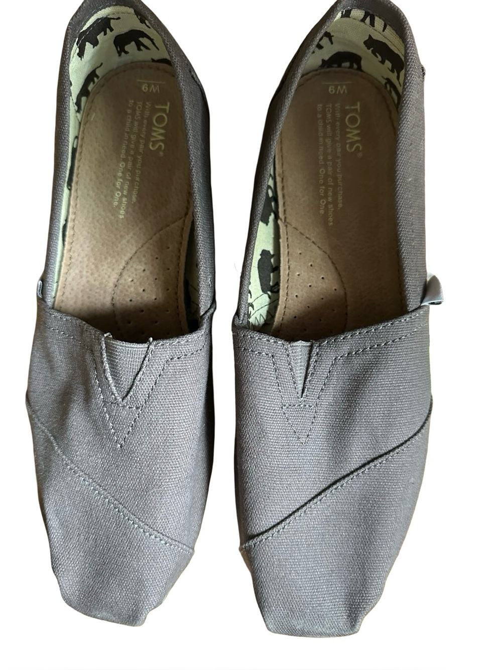 NWT TOMS Alpargata Classic Gray Slip On Canvas Shoes Gray 9 - Picture 3 of 7